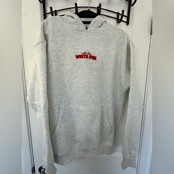 White Fox With Love in the Moment Oversized Hoodie Grey Merle- S/M- NWT - Picture 3 of 5
